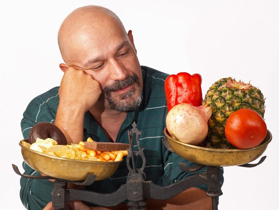 Potencia de los alimentos saludables y no saludables